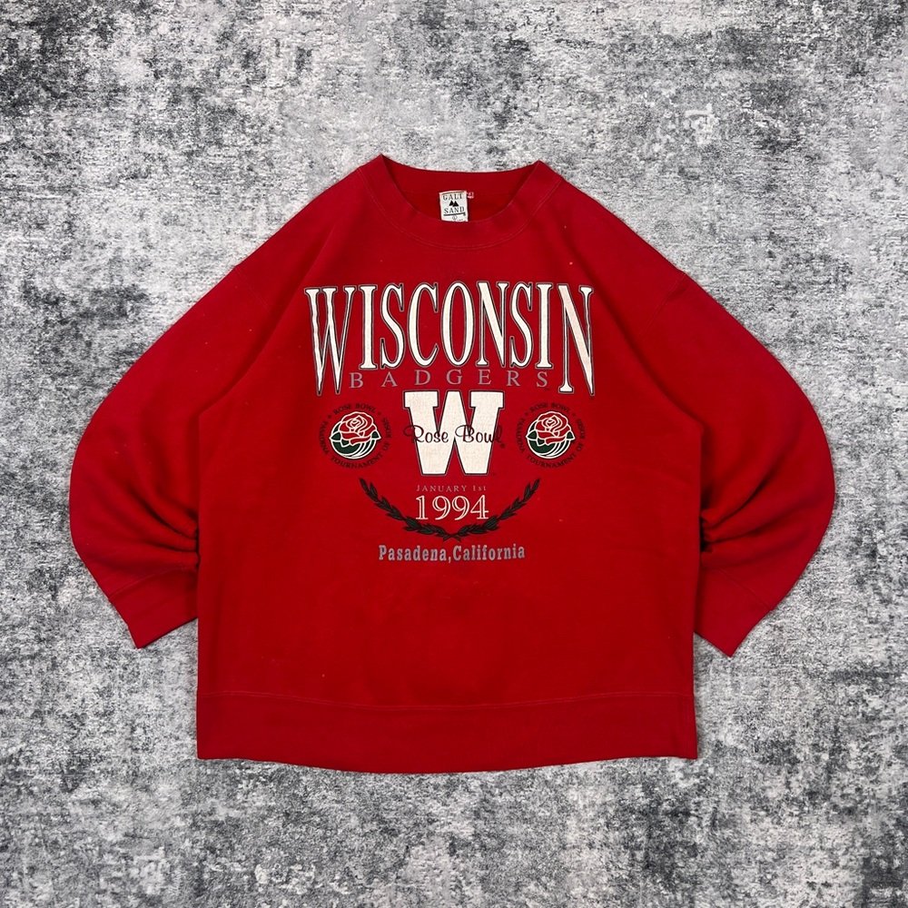 Vintage 1994 Wisconsin Badgers Rose Bowl Crewneck Sweatshirt Made in USA L